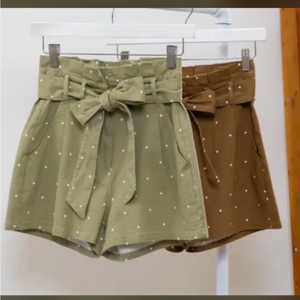 Mine High Waist Shorts - Olive and Brown